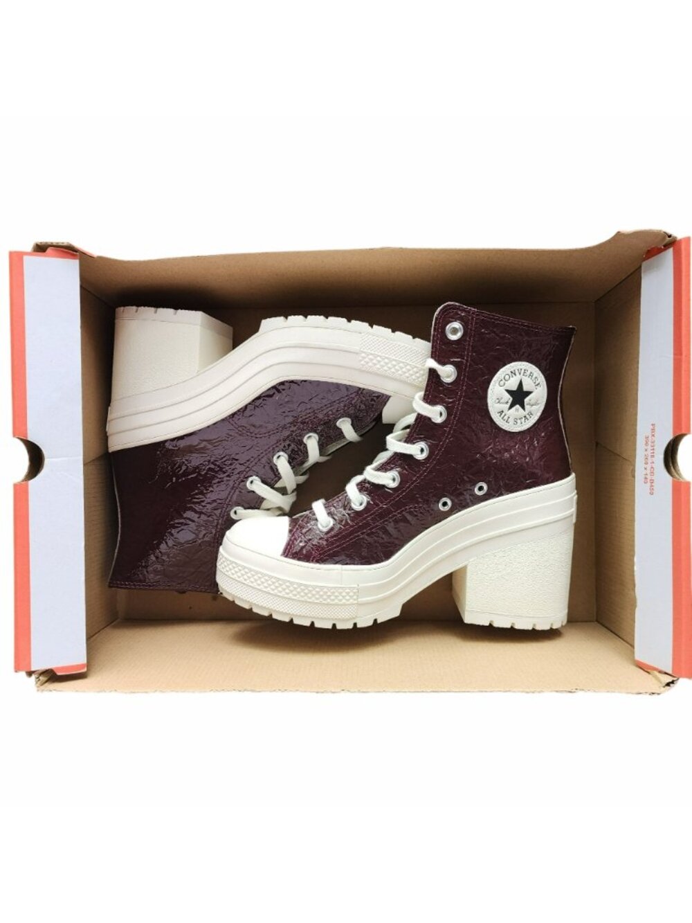 ⭐Converse Chuck 70 De Luxe Heel Crinkle Sz 8 Womens Boots Shoes Burgundy A13387C - Picture 8 of 11